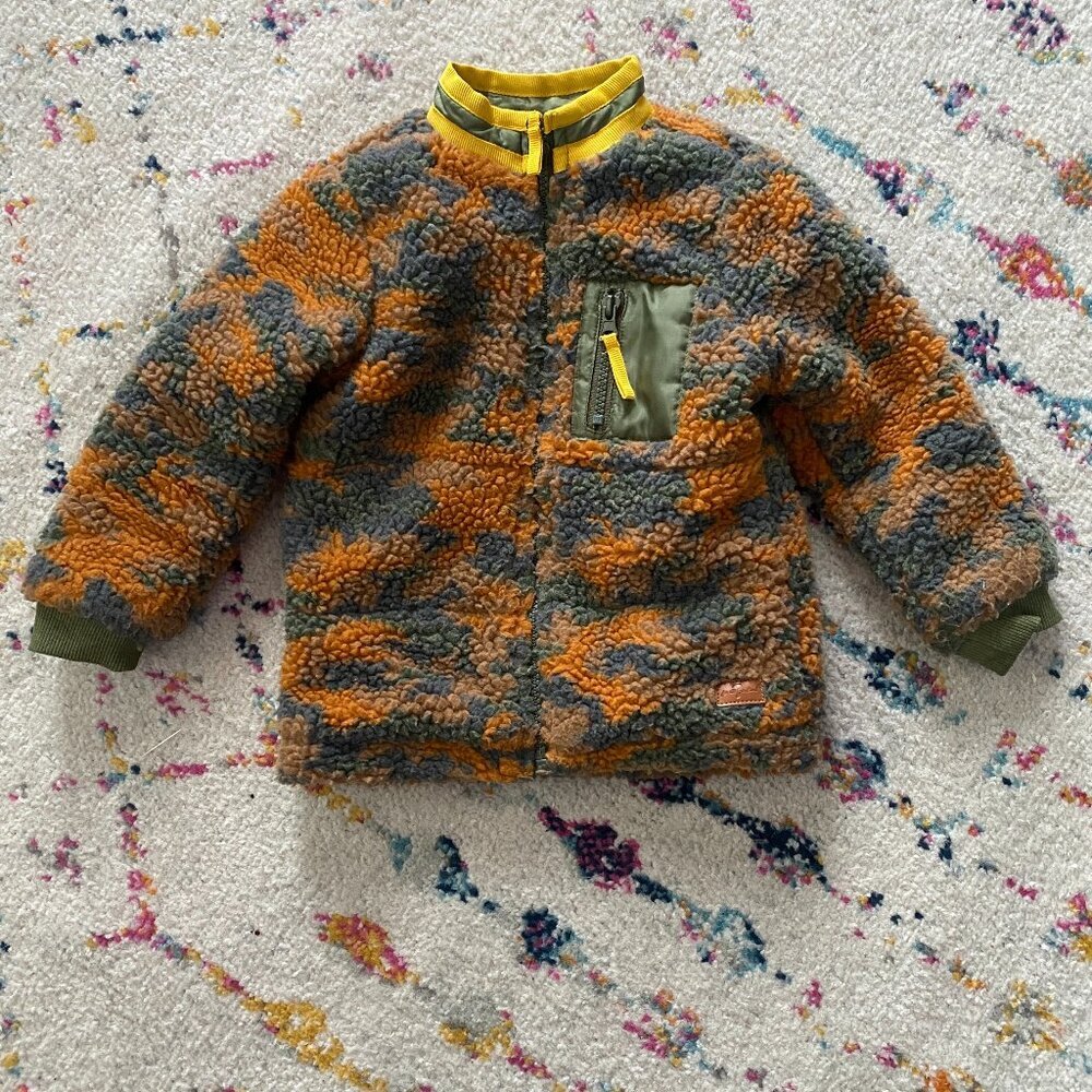 7 For All Mankind Jacket 24M Camo Sherpa Full Zip Pocket Gorpcore